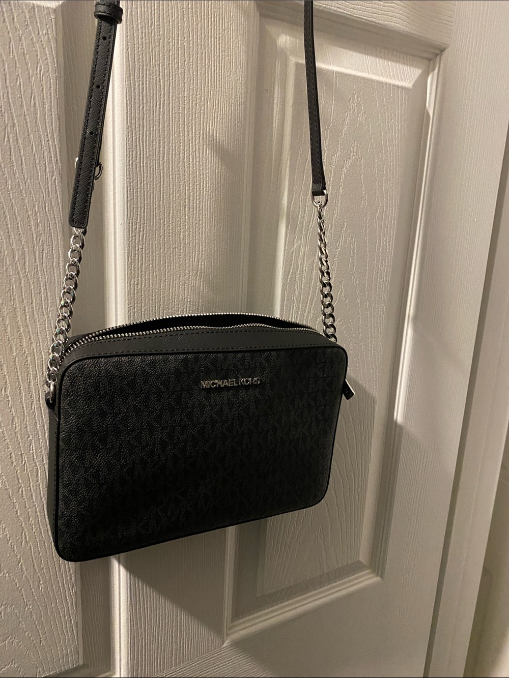 Michael Kors Black Logo Chain-Strap Crossbody